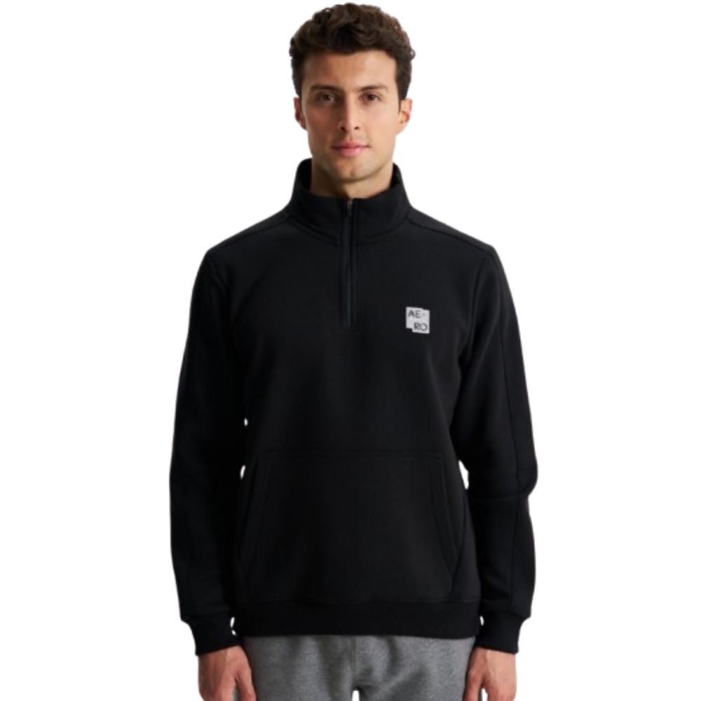 ARMA BLACK MEN STYLIZED NECK SWEATSHIRT